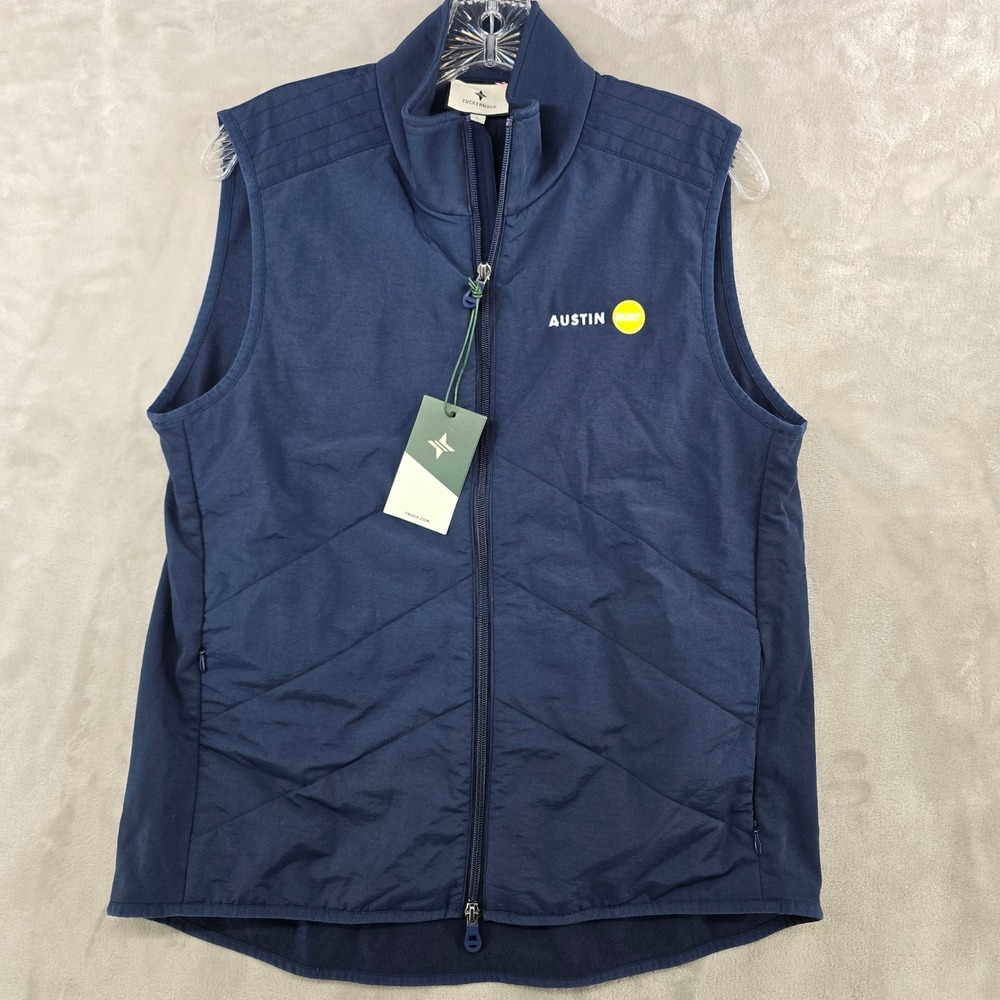 Tuckernuck Vest Women Large Navy Blue Austin Built Quilted Full Zip Navy